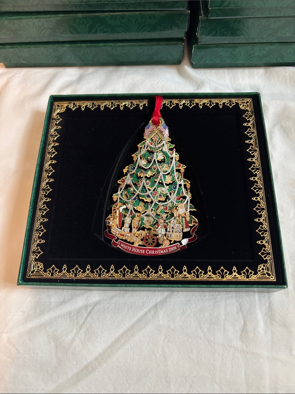 White House Historical Association 2008 Christmas Tree Ornament - Green & Gold